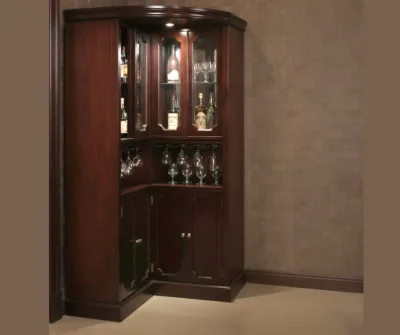 This elegant Corner Curio Bar Cabinet is the perfect solution for stylish storage in any dining room or living space. Designed to maximize your floor plan, its unique corner design fits snugly into any room, saving valuable space without sacrificing functionality.