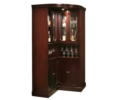 That's a Corner Curio Bar Cabinet. It's a great piece for saving space while still having a dedicated area for drinks.