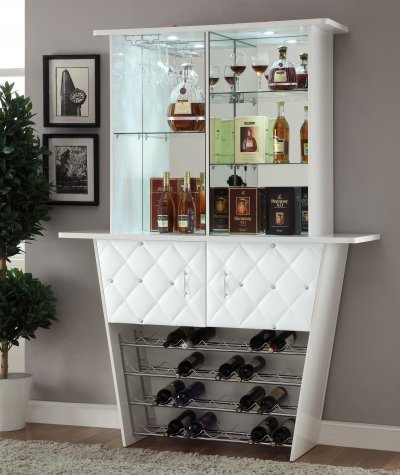 Pearl White Bar Cabinet