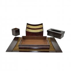 5 Piece Renzo Leather Desktop Set