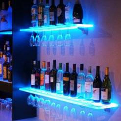 Wall Mounted Led Shelf adds a touch of elegance to your home bar and illuminates the Liquor bottles with unlimited choice of colours.
