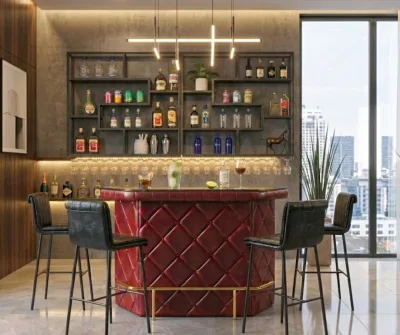 Hennessy Bar Counter is suitable for all the spaces for entertainment. theater, man cave, lounge, dining or living area. Serve the drinks in Style to family & freinds.