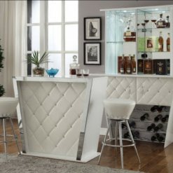 White Bar Cabinet Set