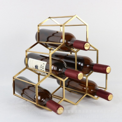 Gold Honeycomb 6 Bottles Wine Holder