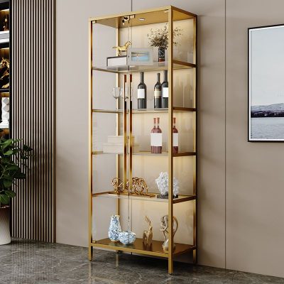 Prisma Gold Glass Curio Cabinet Gold Glass Curio Cabinet