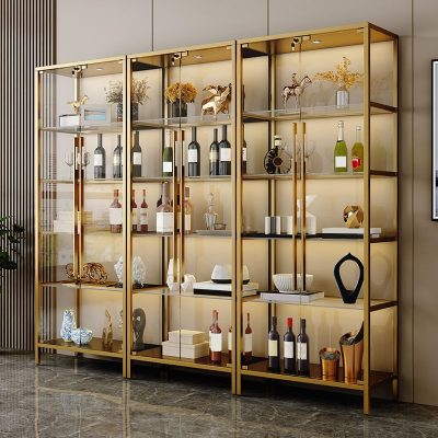 Prisma Gold Glass Curio Cabinet3 Gold Glass Curio Cabinet