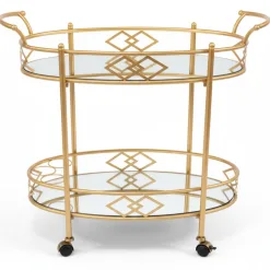 Trellis Drinks Trolley with Bottle Holder