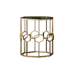 Hexa Clear Gold Side Table
