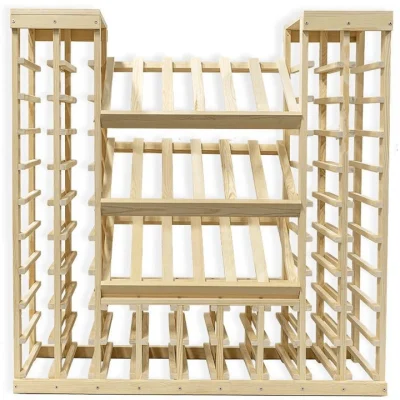 68 bottle wine rack display Pine