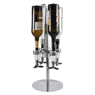 Revolving Liquor Dispenser 4 Bottle Rotating Jet Alcohol Carousel Dispenser