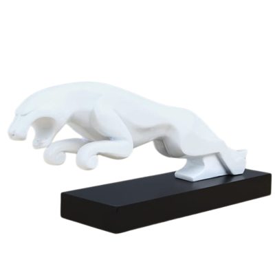WhiteJaguar Panther In Action Sculpture