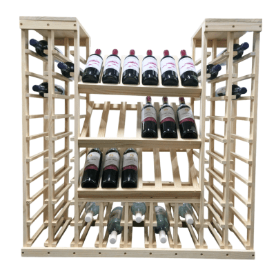 68 bottle wine rack display crafted from Premium Pine Wood. Suitability for both home enthusiasts and commercial use and emphasizes the durability.