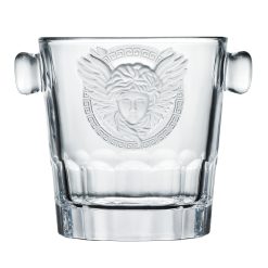 Elevate your home bar with this iconic and stylish ice bucket. Features a bold Medusa head design and is crafted from high-quality glass.
