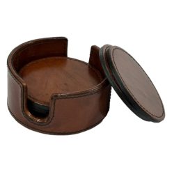 LEATHER ROUND COASTER