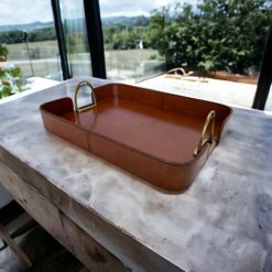 LEATHER TRAY WITH STIRRUPS