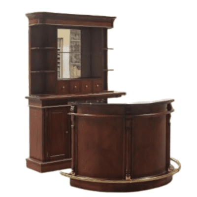 Catalian Solid Wood Bar Semi Marble Top Counter
