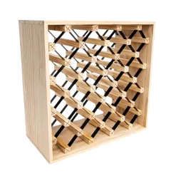 Store up to 25 wine bottles in a stylish diamond shape. Easy to build, strong pine wood, and perfect for any room in your home or bar.