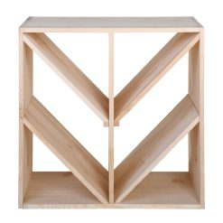 Organize your wine collection in style with this elegant pine wine rack featuring diagonal compartments. Crafted from durable pine wood, this compact wine storage solution measures 60 cm high, 60 cm wide, and 30 cm deep, making it perfect for kitchens, dining rooms, or wine cellars.