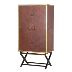 Prestige Cross Leather Bar Cabinet