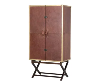 Prestige Cross Leather Bar Cabinet